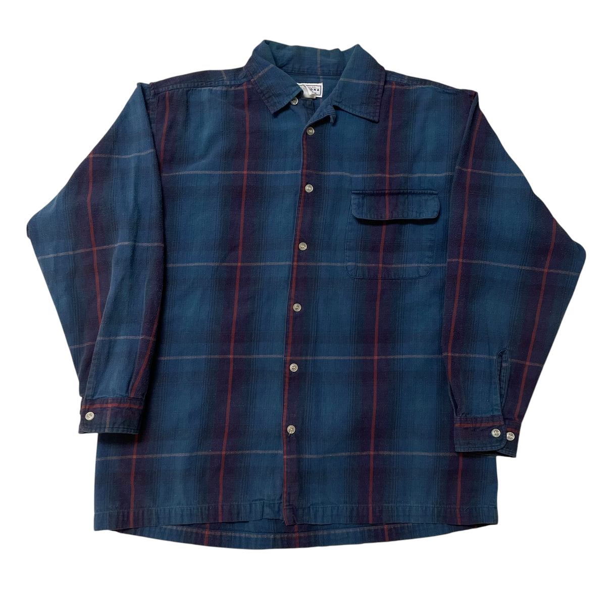 90’s/00’s Arizona Jean Co. Plaid Loop Collar Shirt