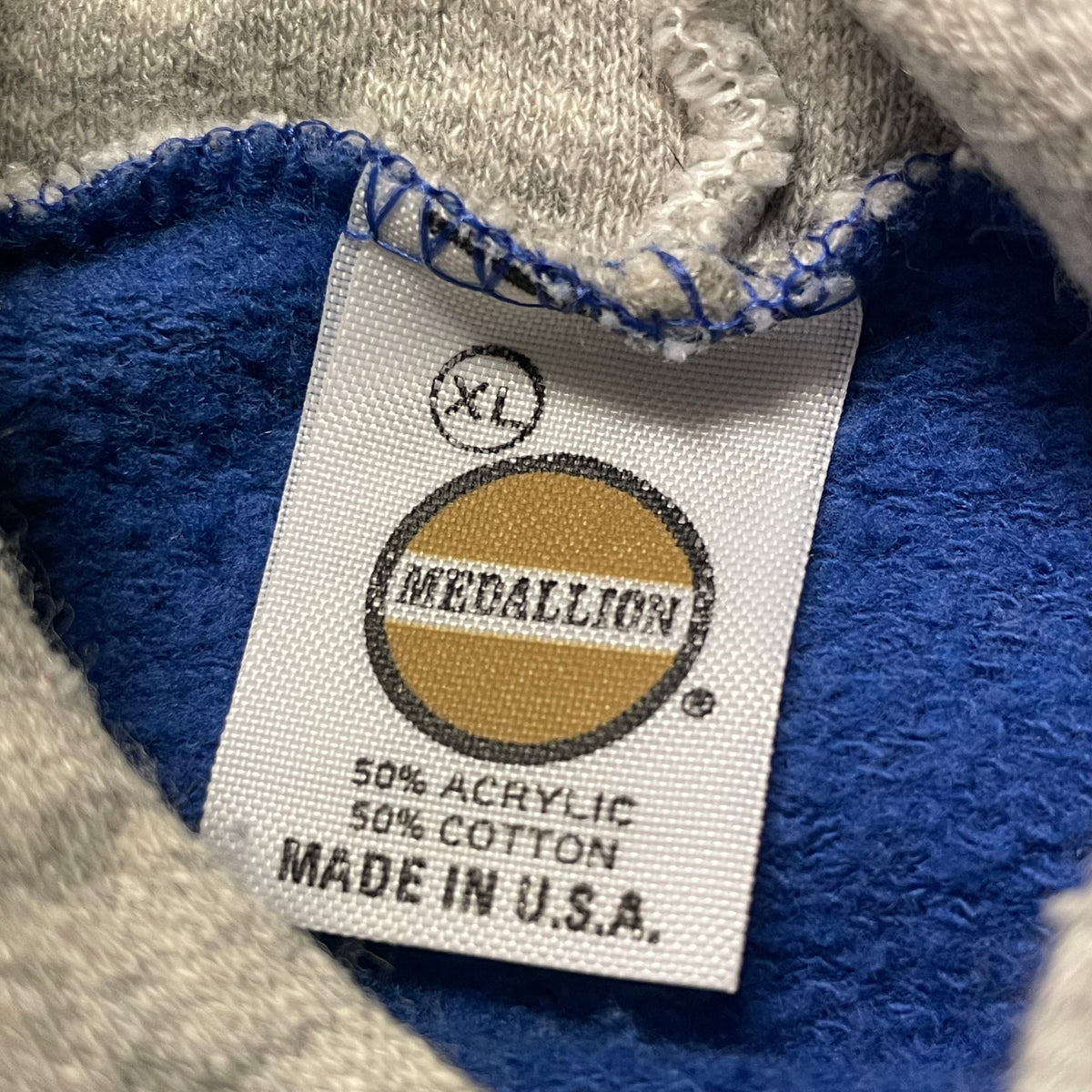 80’s MacGregor Medallion Two Tone Hoodie Blue/Gray