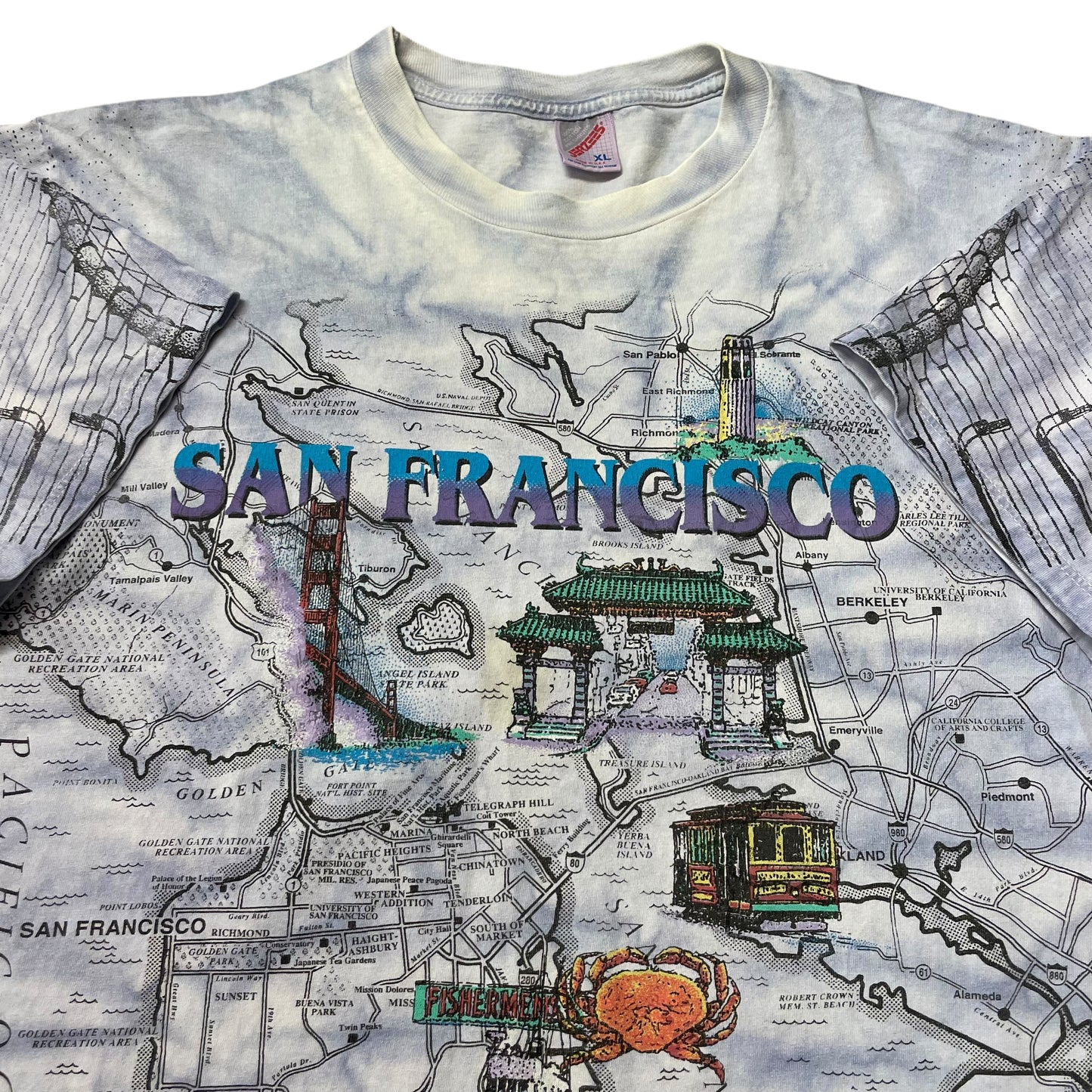 90’s San Francisco Map All Over Print T-Shirt