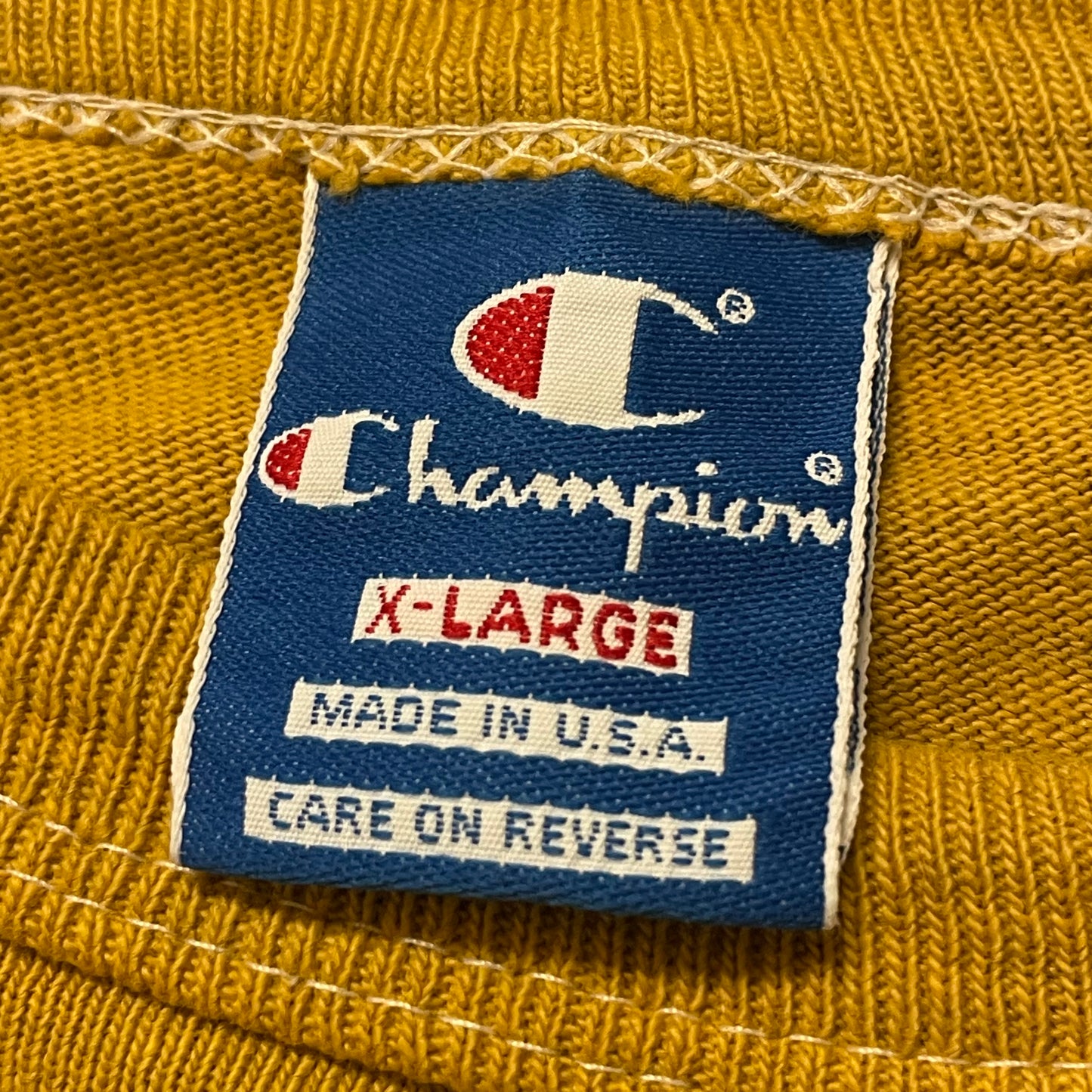 90’s Champion Logo T-Shirt Mustard Yellow