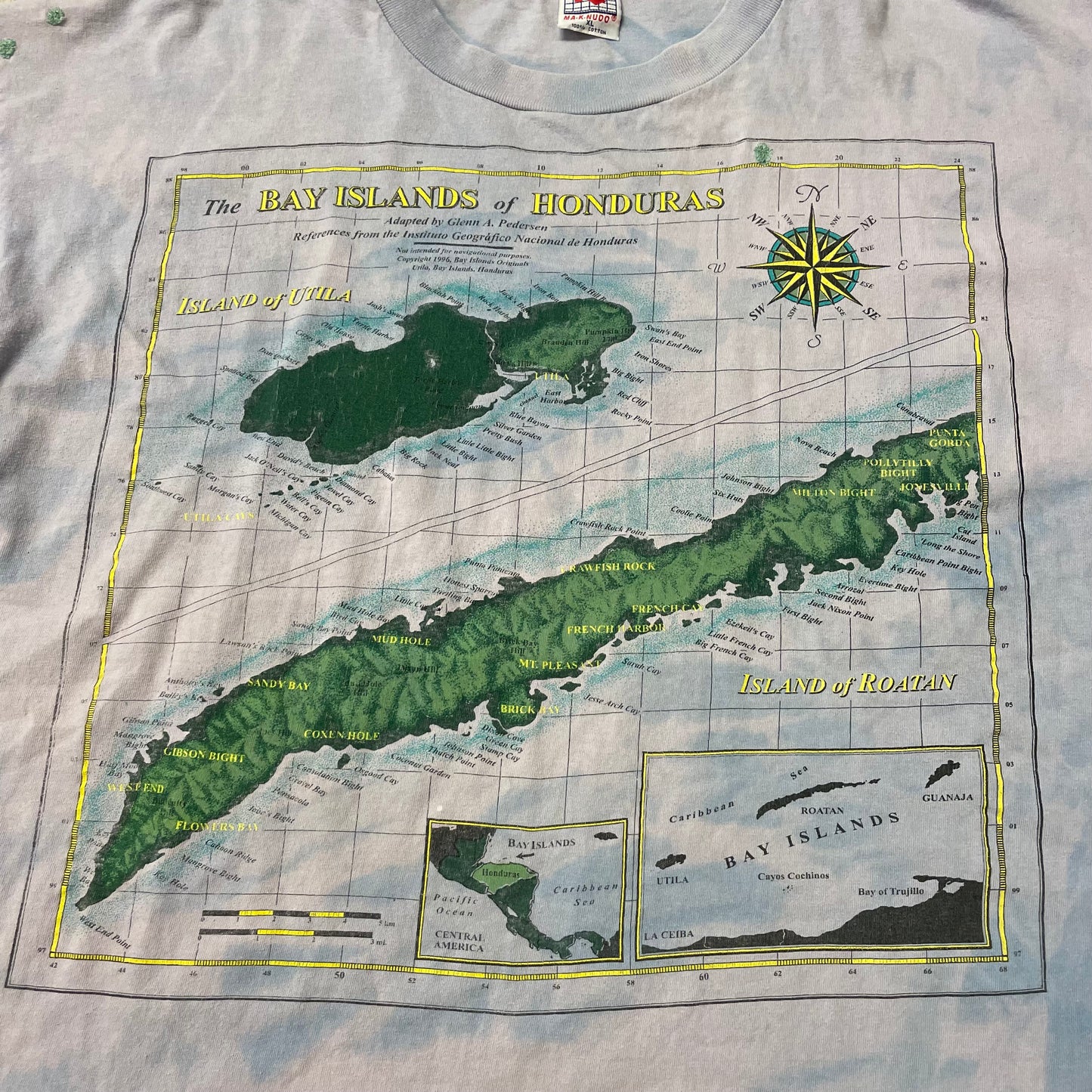 90’s ‘Islands of Honduras’ Map Tie Dye T-Shirt