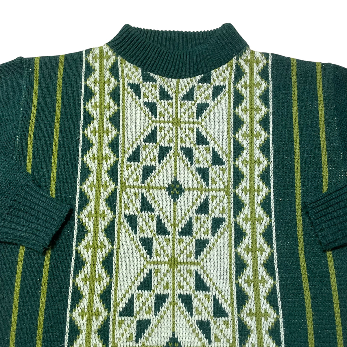 60’s Jersild Green Patterned Knit Sweater