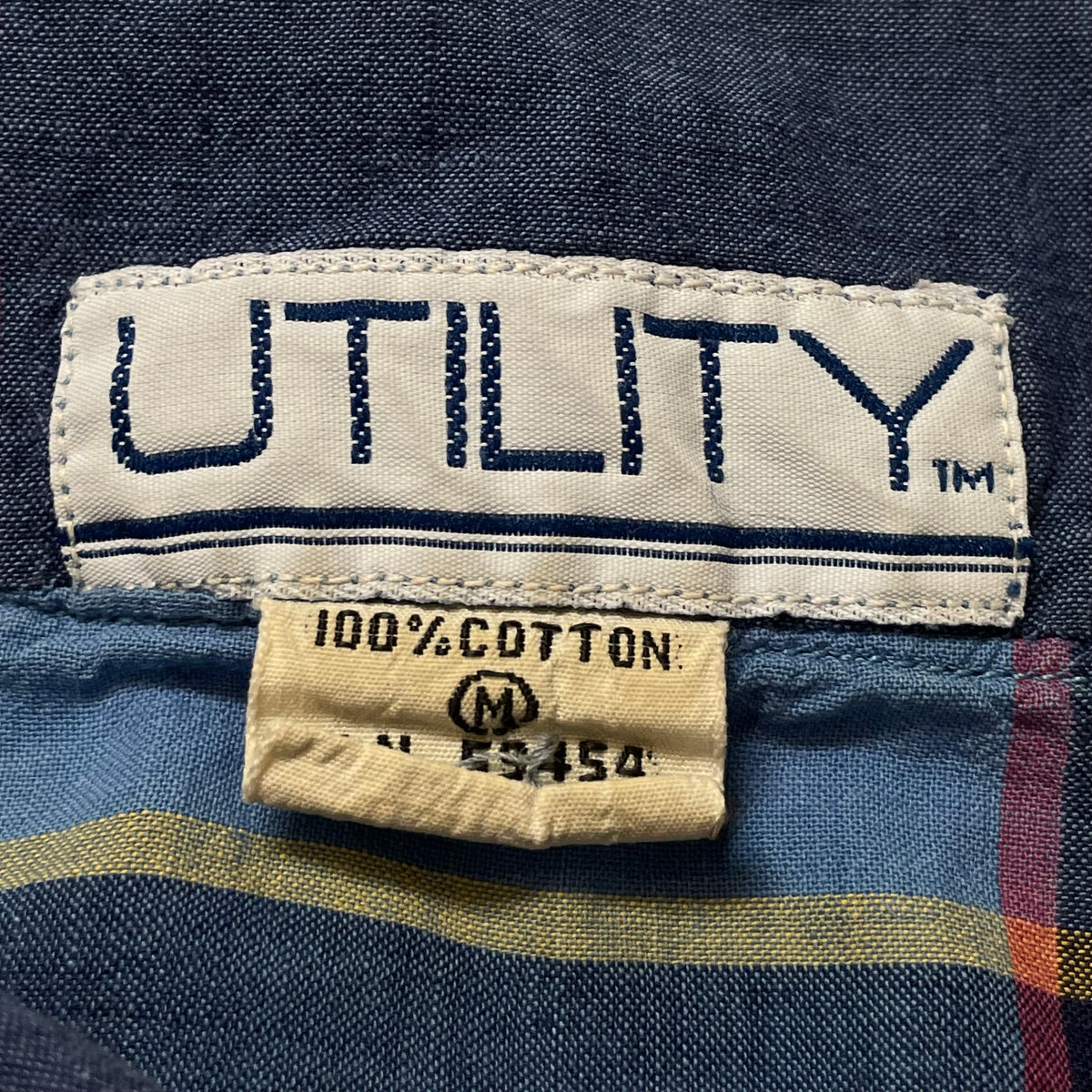 80’s Utility Plaid Slant Pocket Snap collar Shirt