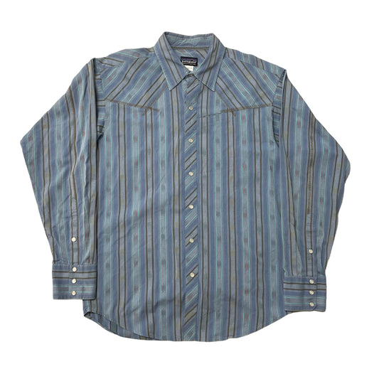 00’s Patagonia Rhythm Stripe Pattern Pearl Snap Shirt