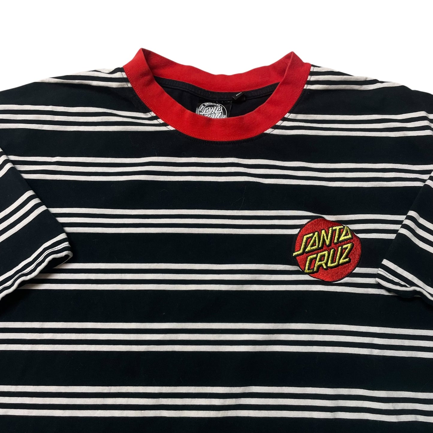 Modern Santa Cruz Skateboards Embroidered Striped T-Shirt