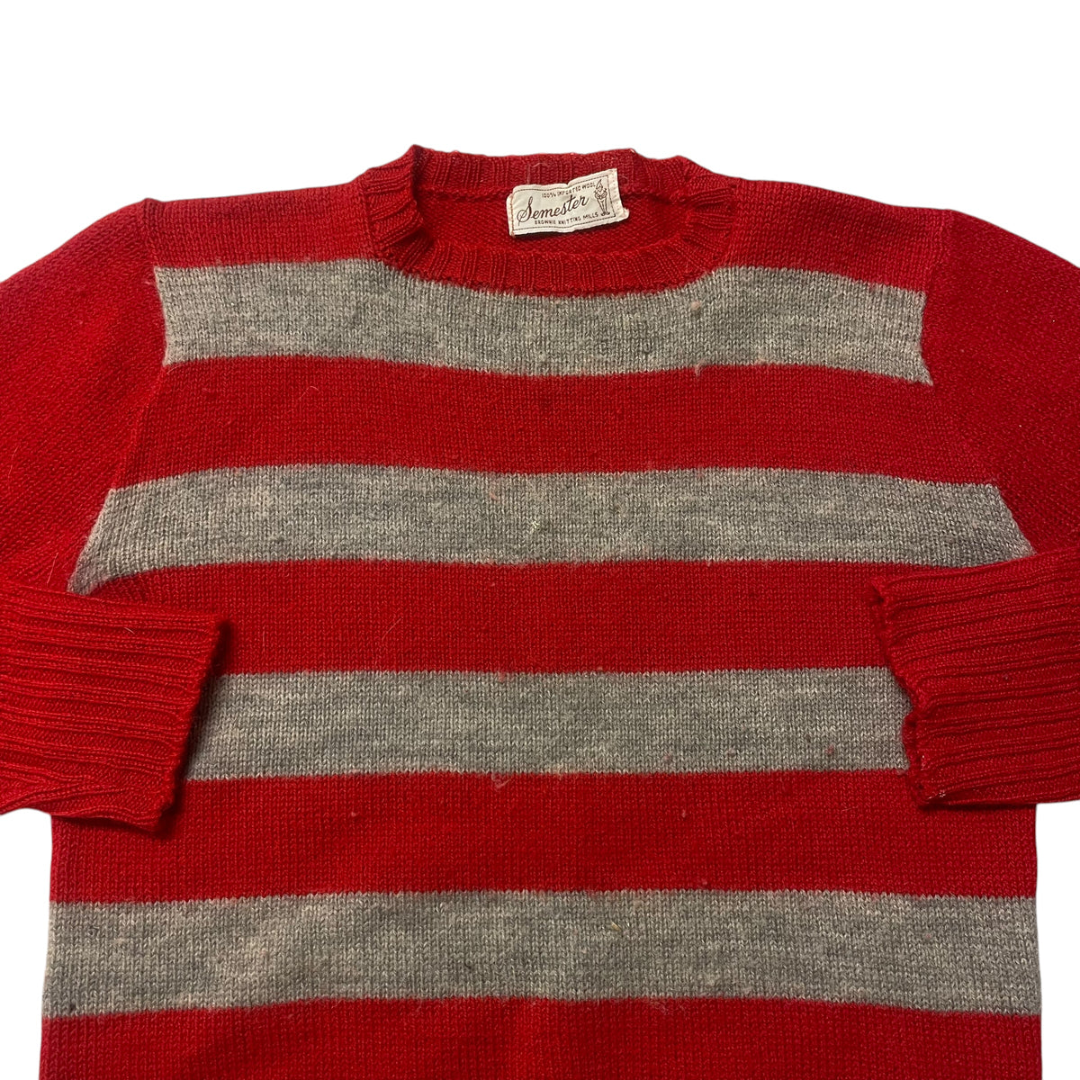 60’s Red/Gray Striped Sweater