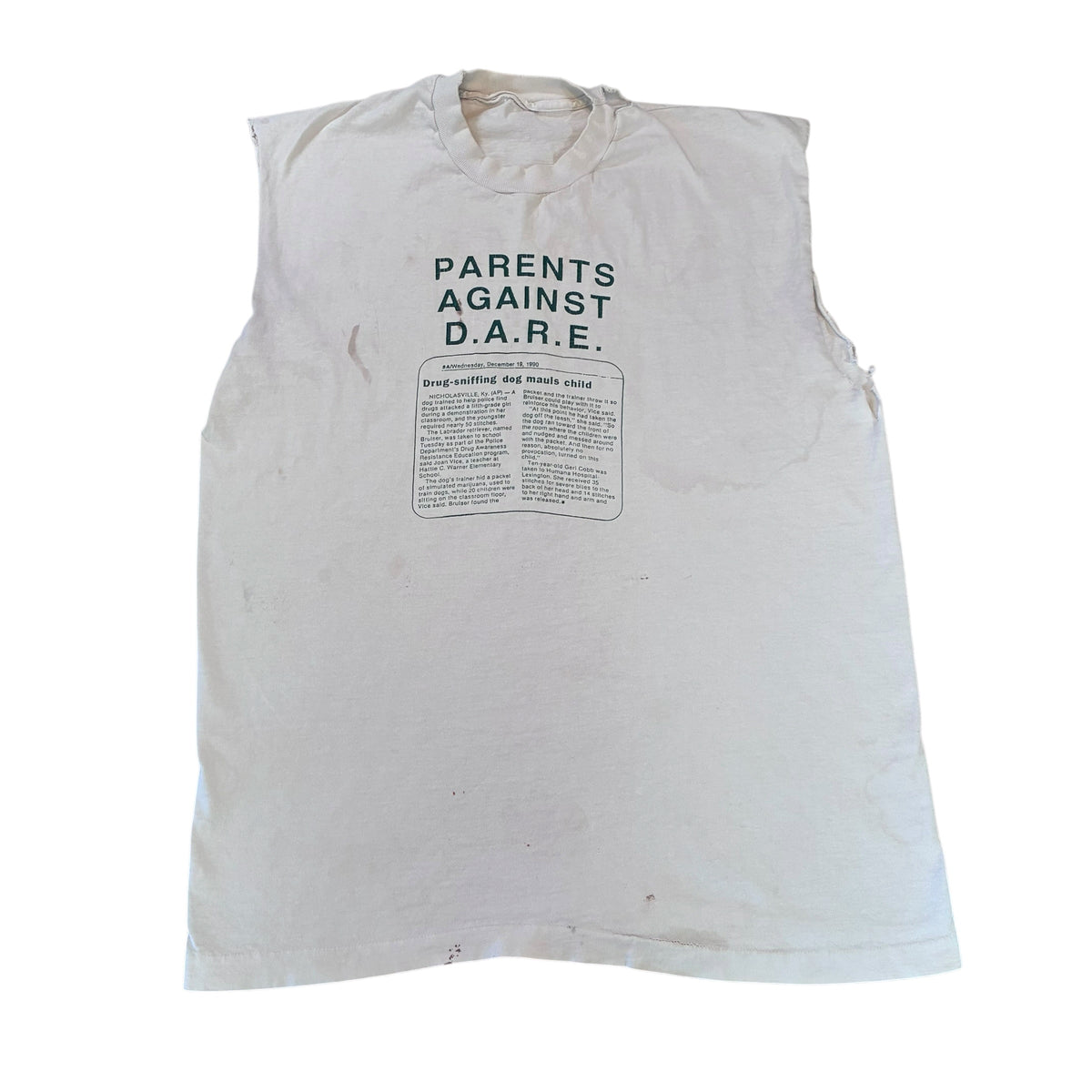 Parents against dare ￼ cut off T-shirt size large