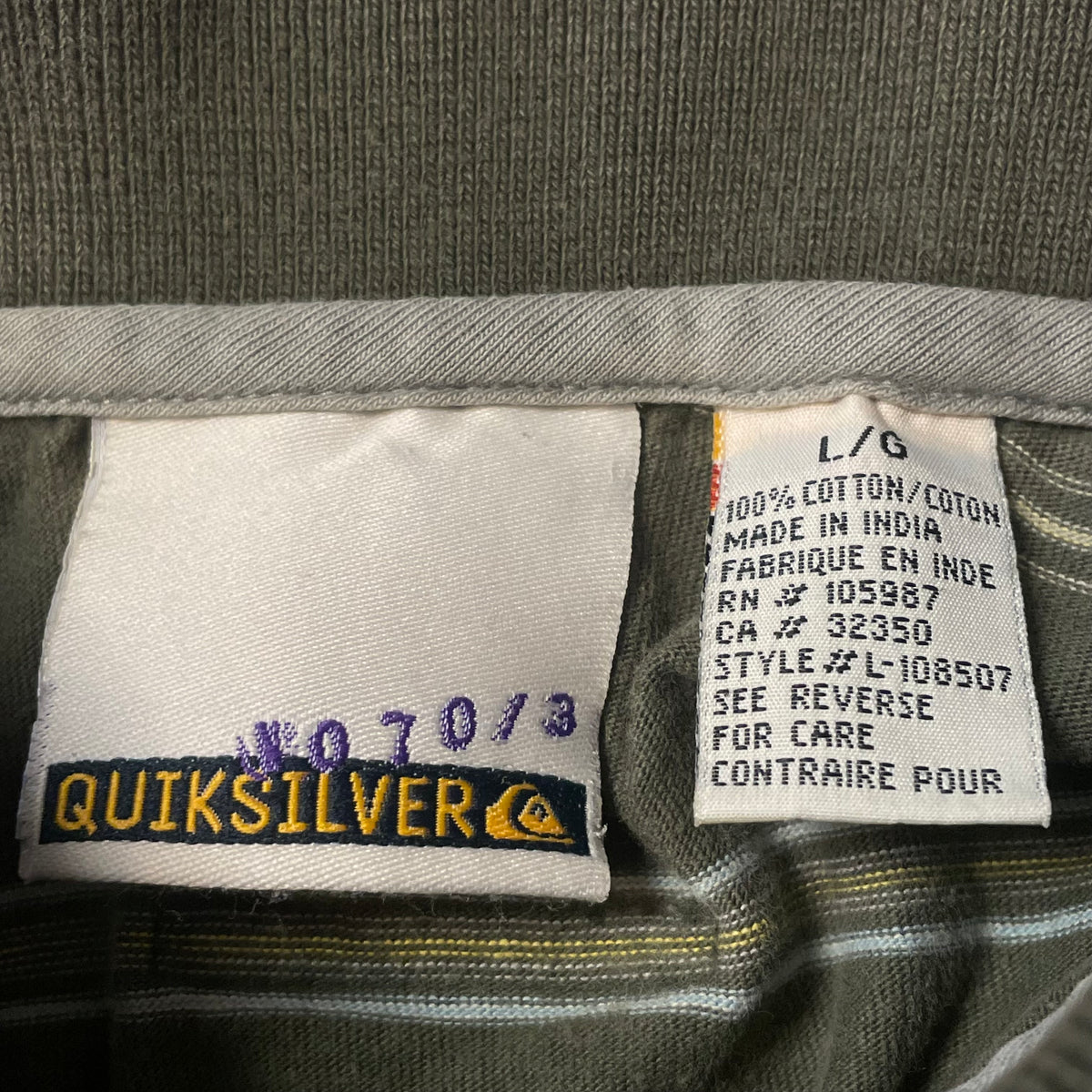 00’s Quilksilver Striped Polo Shirt