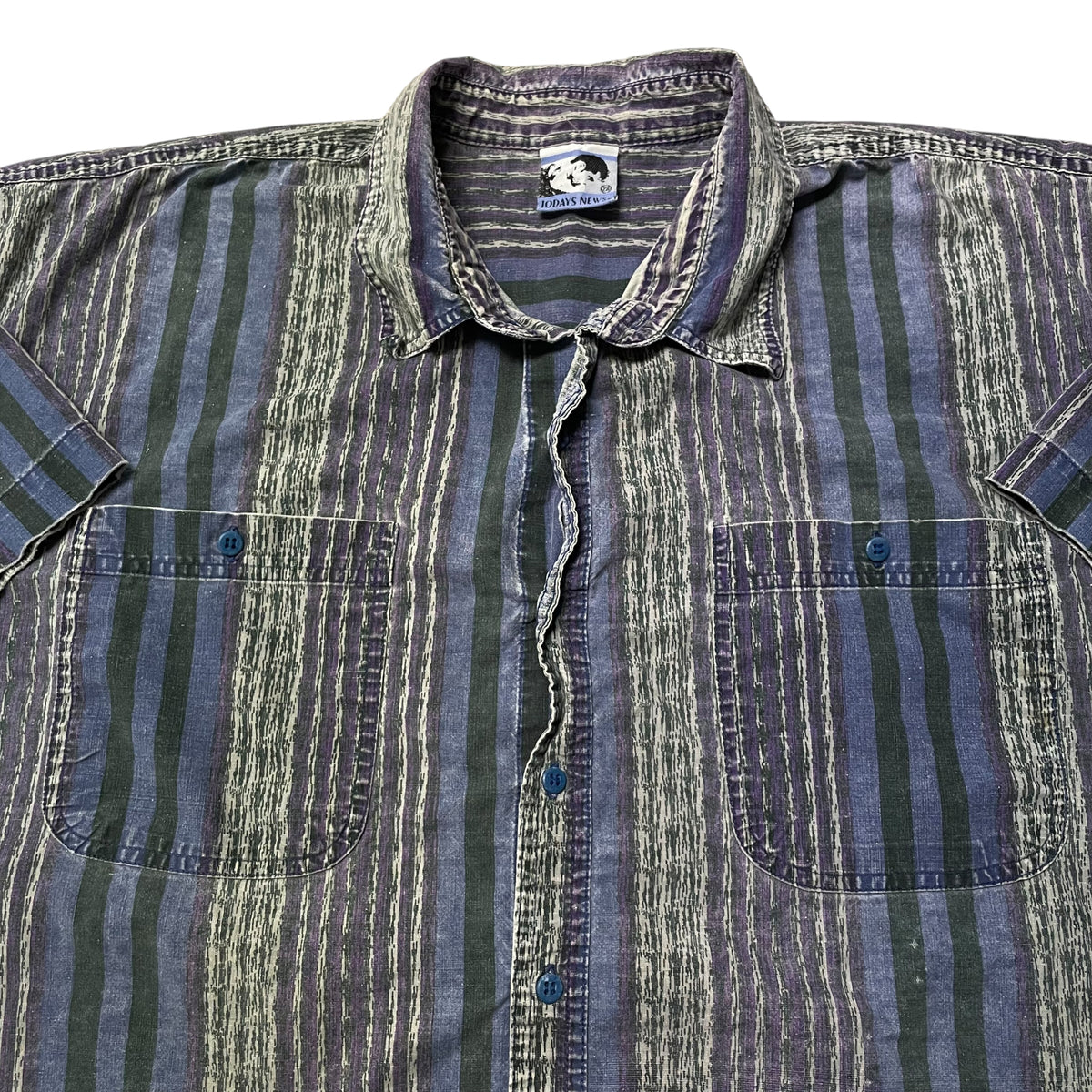 90’s Todays News Striped Shirt