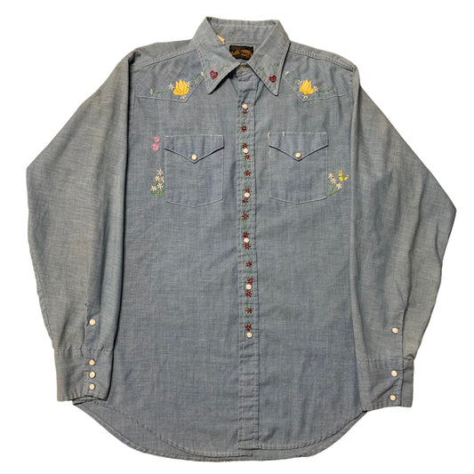 70’s Sears Custom embroidered Pearl Snap Shirt