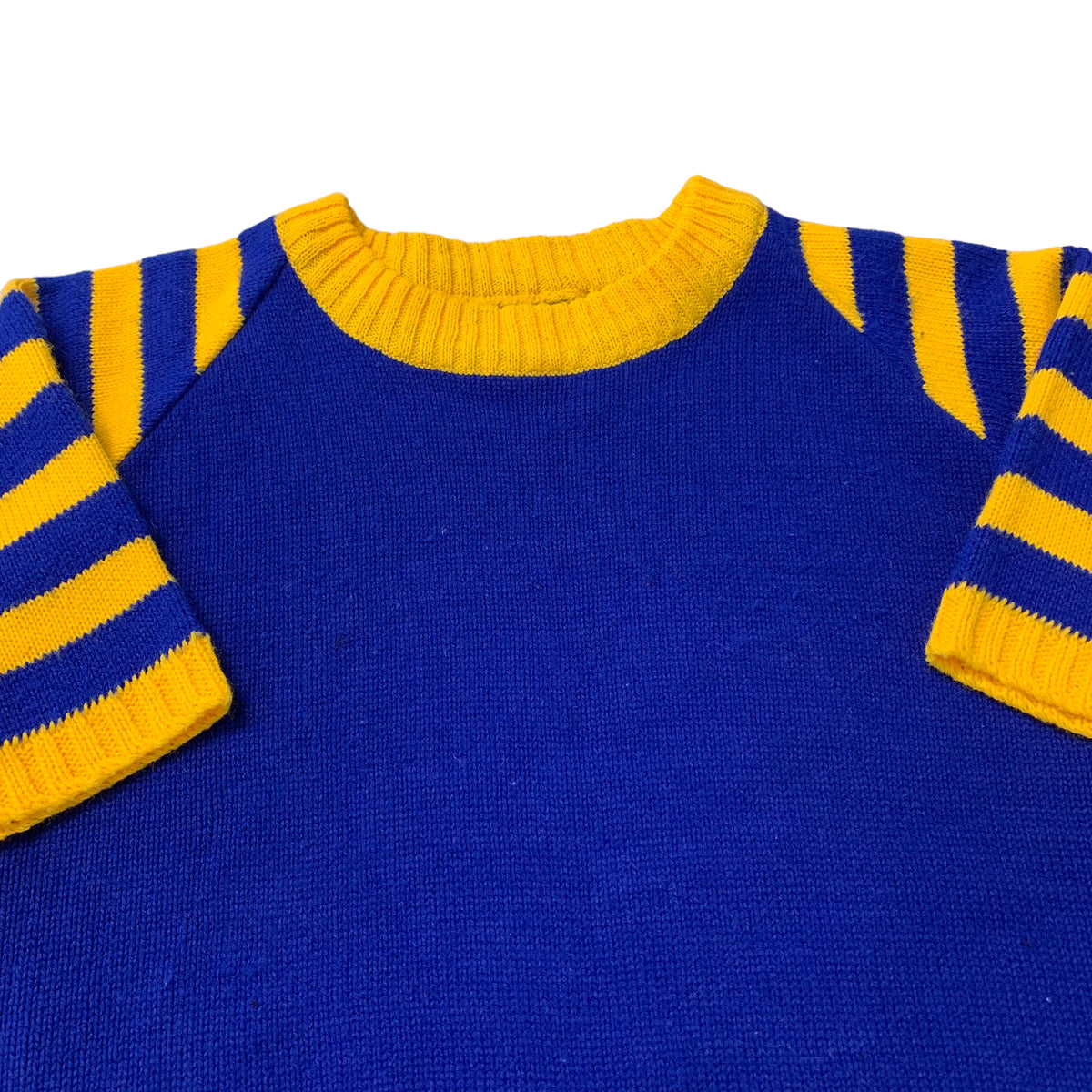 60’s/70’s Two Tone Striped Short Sleeve Knit Sweater
