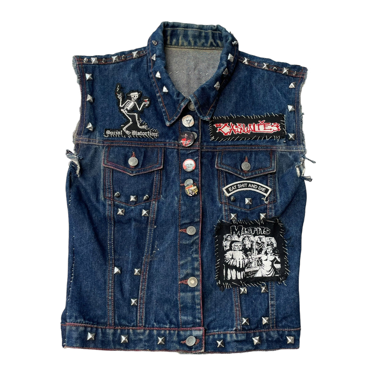 00’s No Boundries Band Patchworked Cut off Denim Jacket