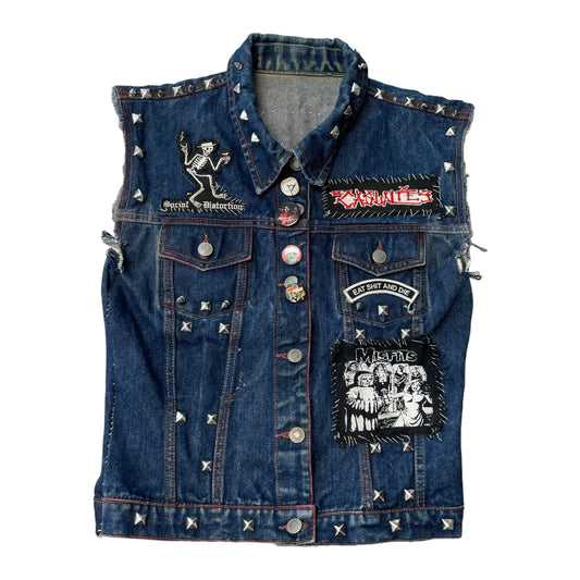 00’s No Boundries Band Patchworked Cut off Denim Jacket