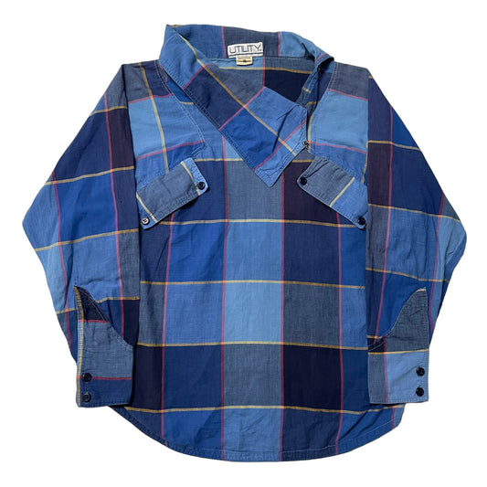 80’s Utility Plaid Slant Pocket Snap collar Shirt