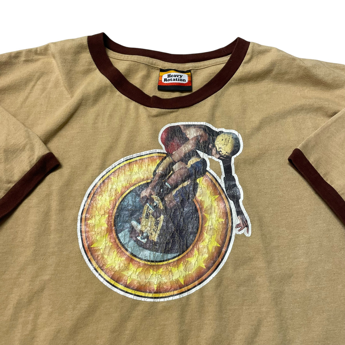 00’s Skateboard Iron On Print Ringer T-Shirt