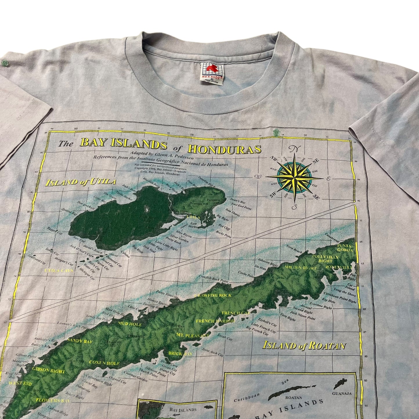 90’s ‘Islands of Honduras’ Map Tie Dye T-Shirt