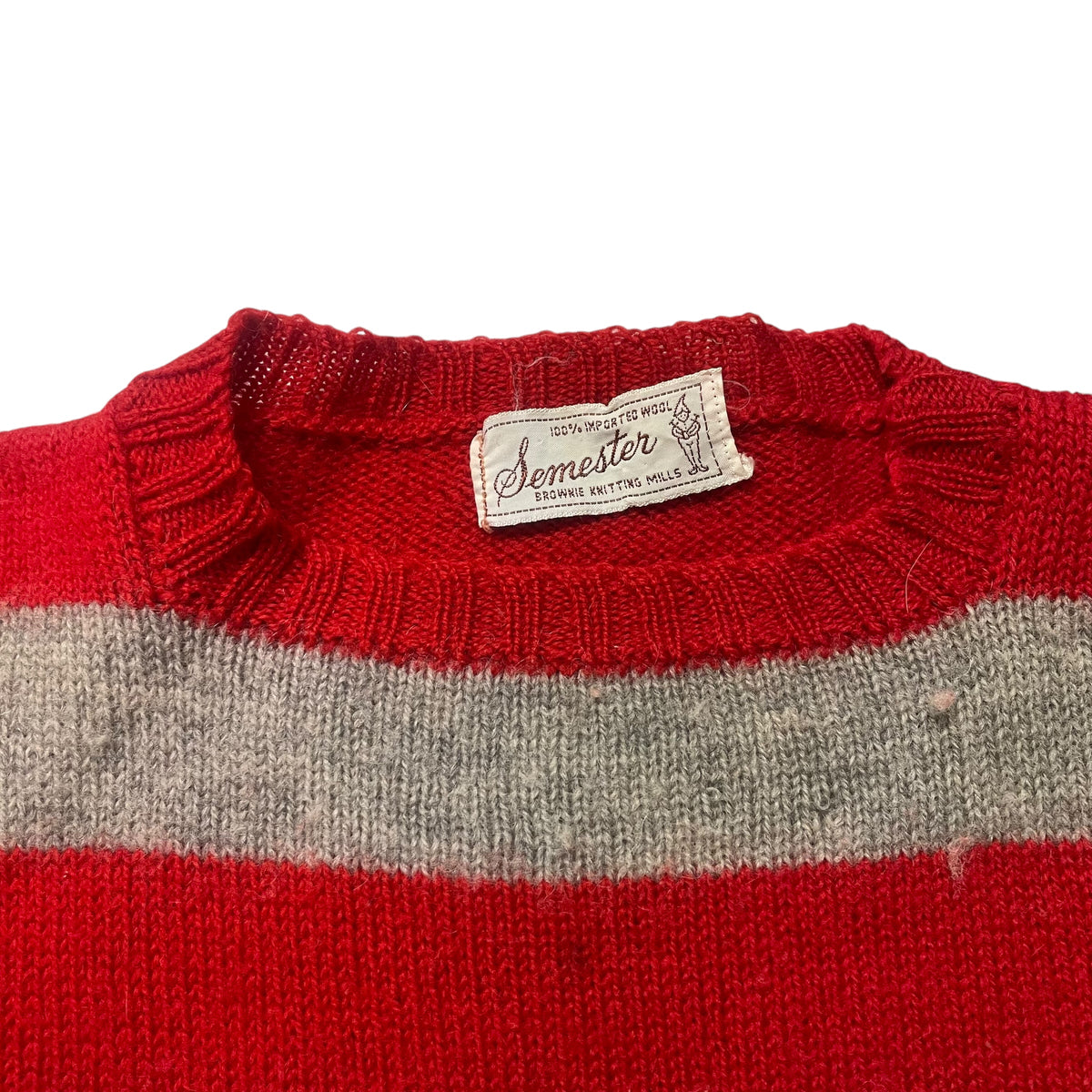 60’s Red/Gray Striped Sweater