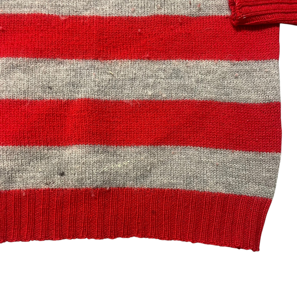 60’s Red/Gray Striped Sweater
