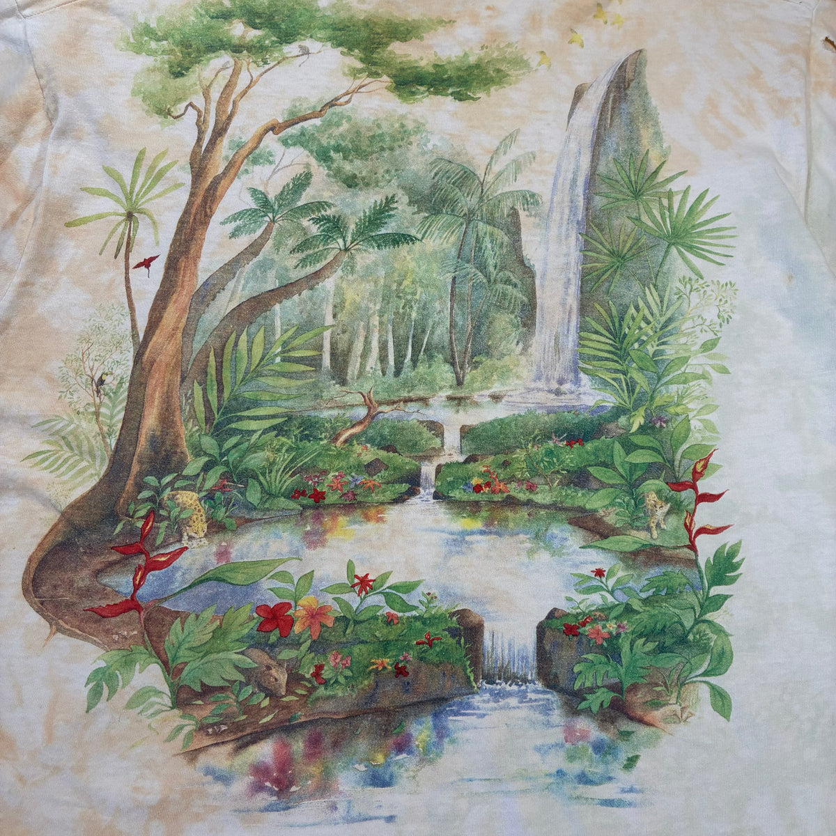 1990s Rainforest Liquid Blue T shirt XL