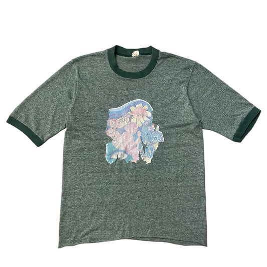 70’s Psychedelic iron-on Mid Sleeve Ringer Towncraft T-Shirt