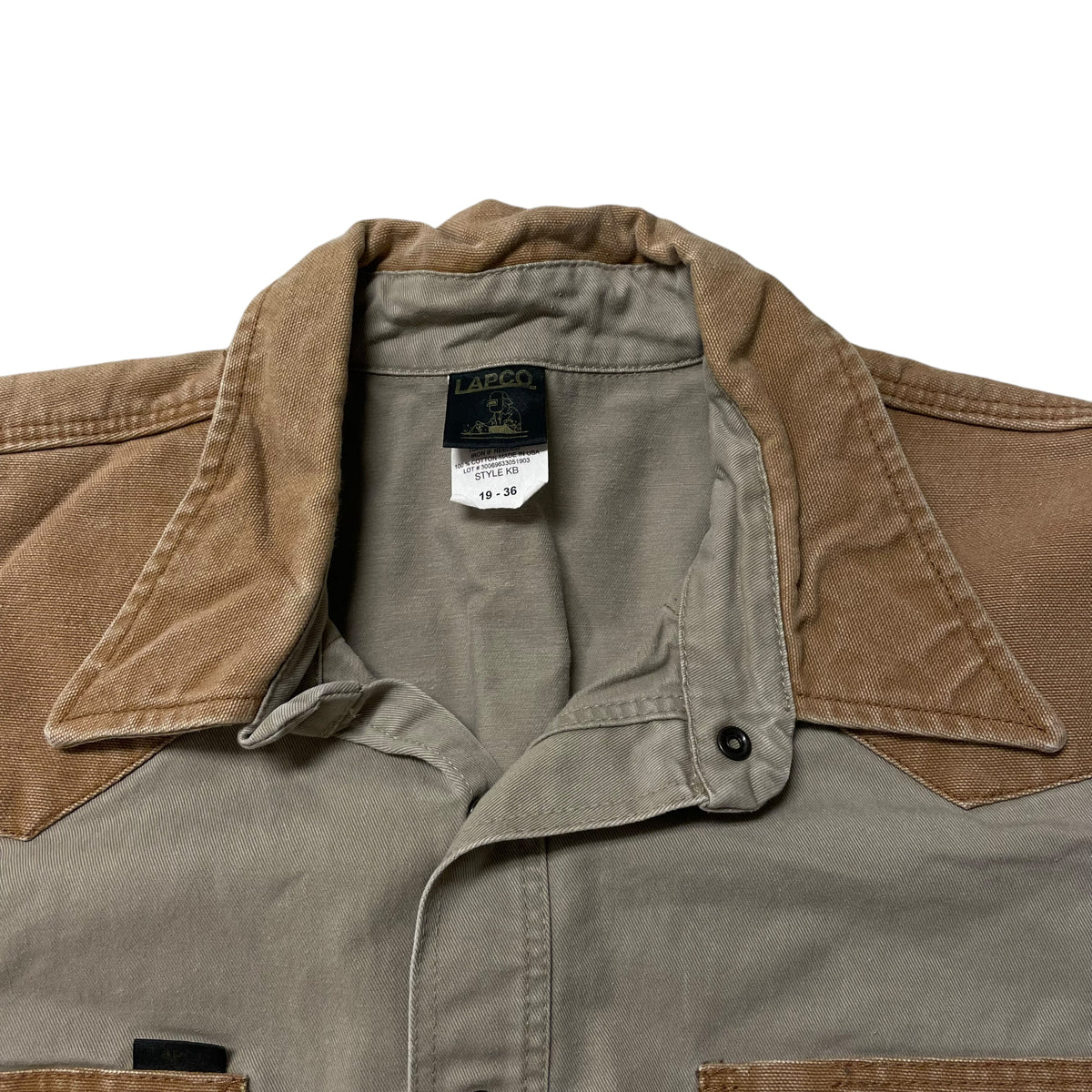 90’s Lapco 2 Tone Canvas Work Shirt Brown