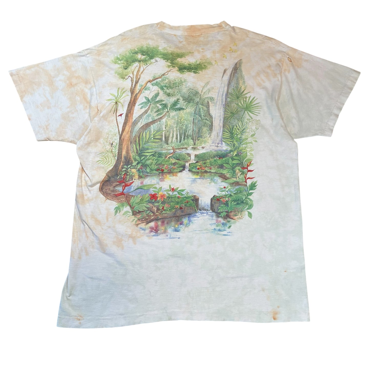 1990s Rainforest Liquid Blue T shirt XL