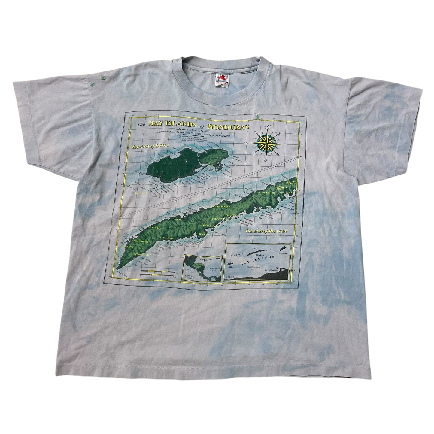 90’s ‘Islands of Honduras’ Map Tie Dye T-Shirt