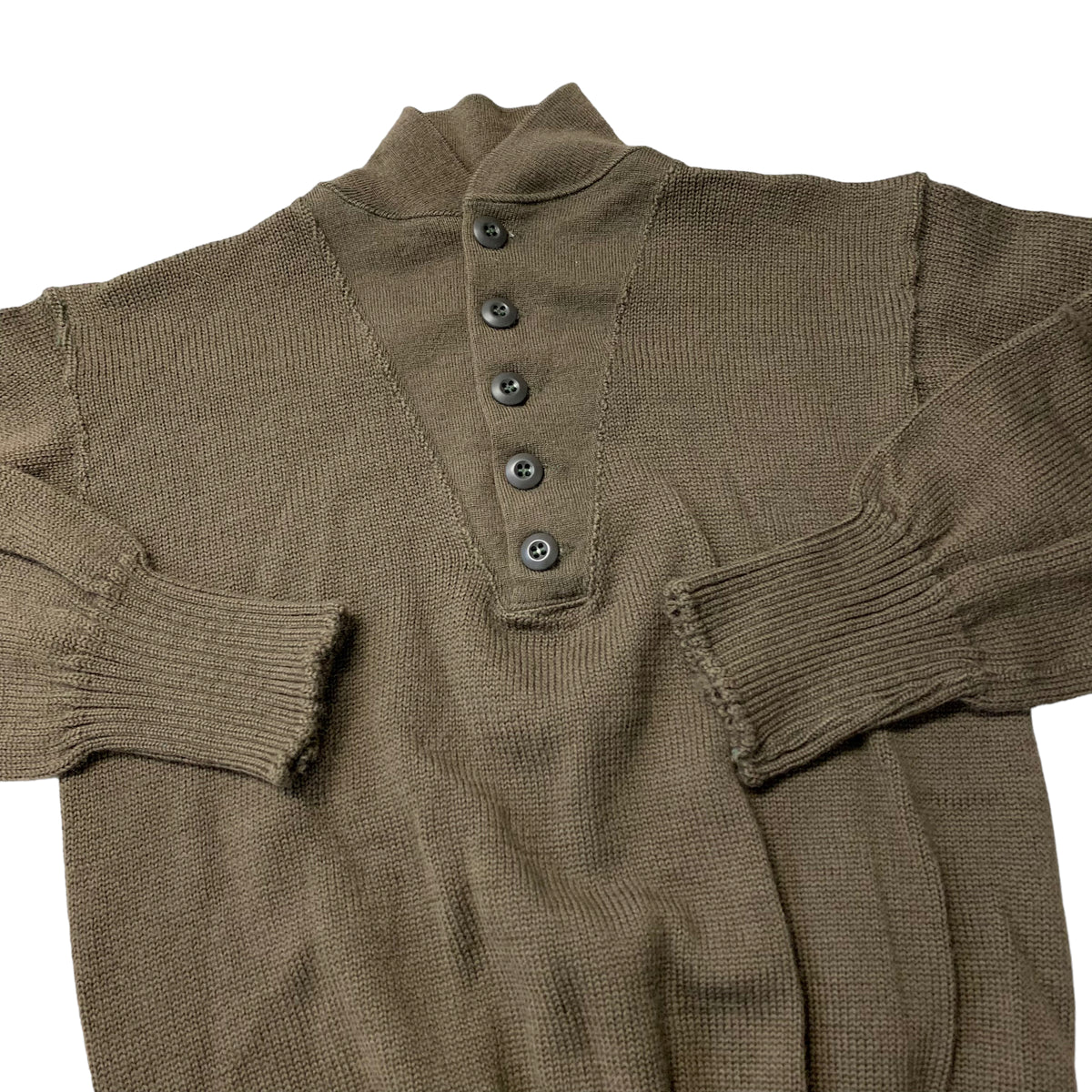 70’s Wool Military Quarter Button Sweatshirt