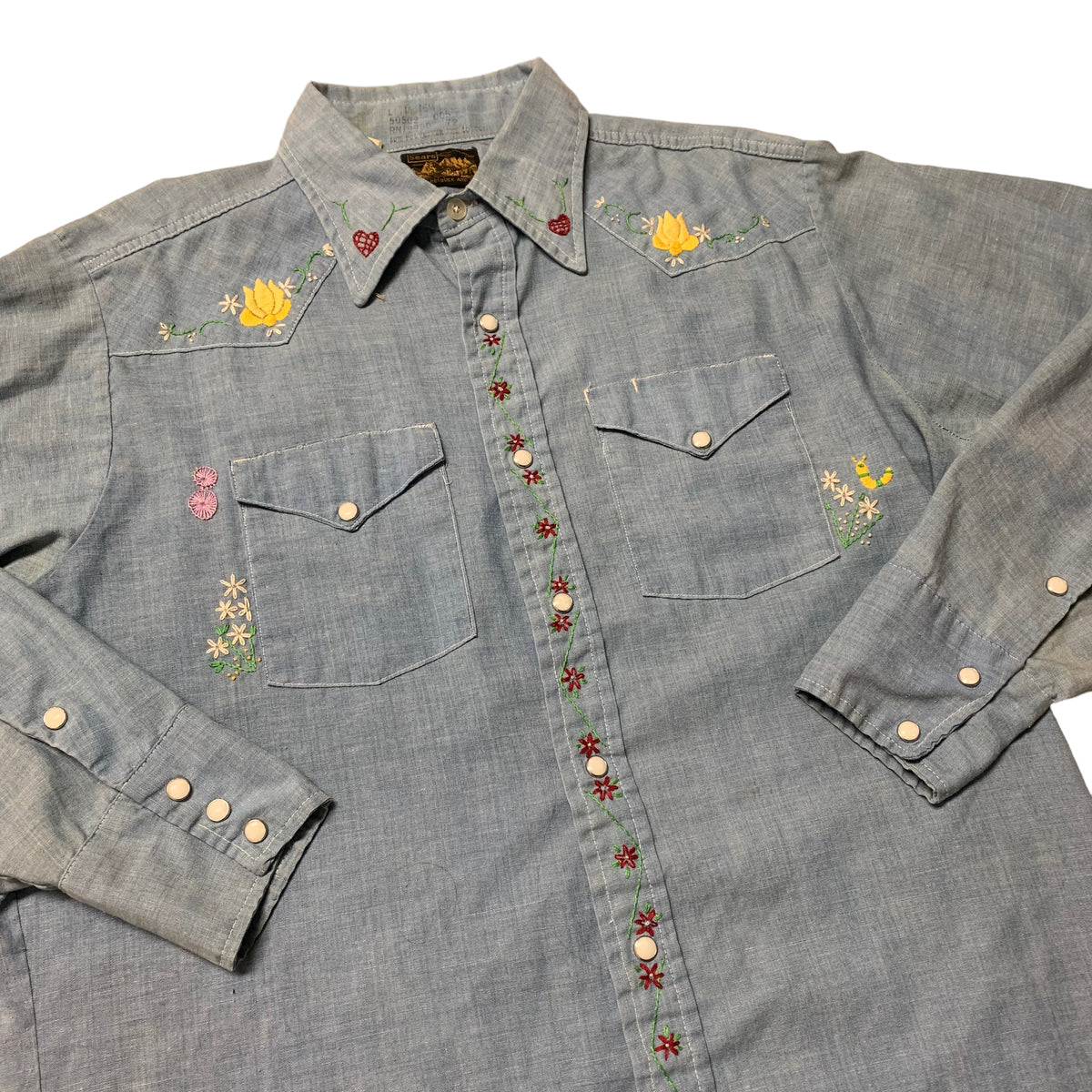 70’s Sears Custom embroidered Pearl Snap Shirt