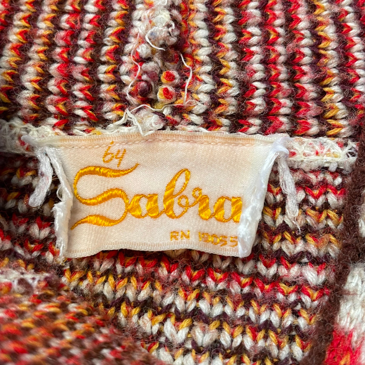 70’s Sabra Zip Up Hooded Knit Sweater