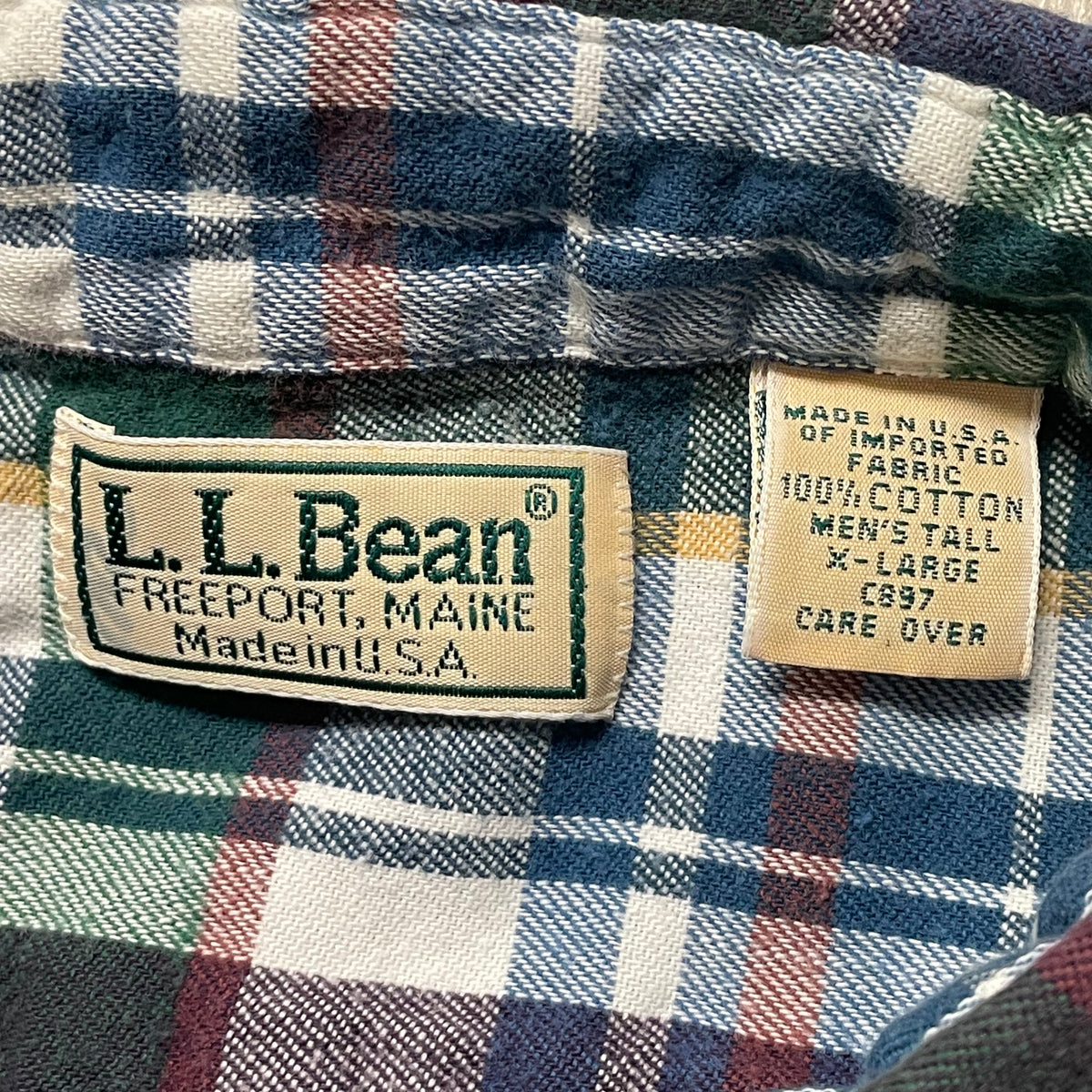 90’s L.L. Bean Long Sleeve Multicolor Plaid Shirt