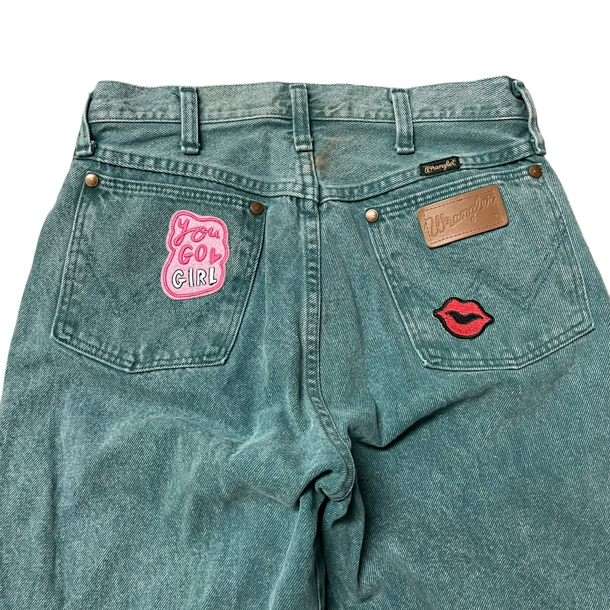 90’s Wrangler Patched Girl’s Jeans Green