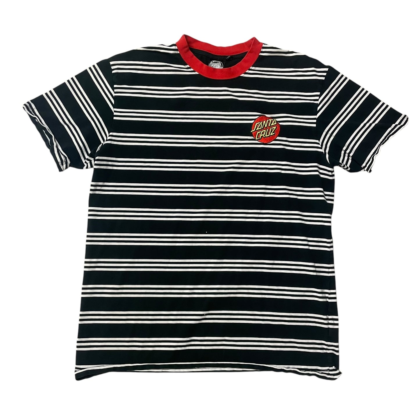 Modern Santa Cruz Skateboards Embroidered Striped T-Shirt