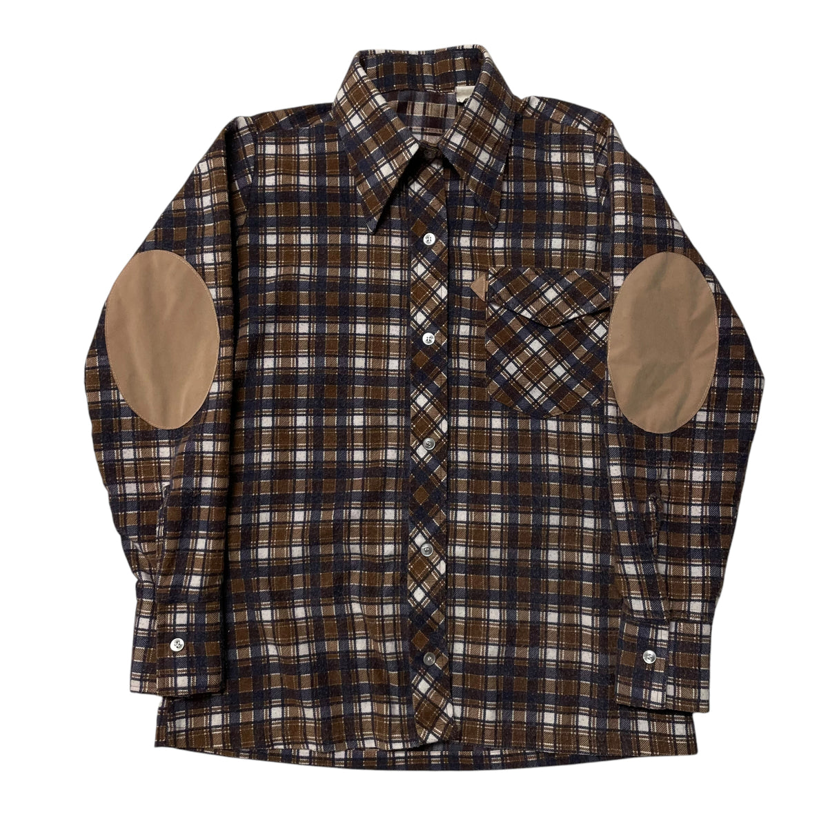 70’s Brown Plaid College Shirt