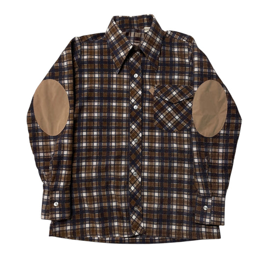 70’s Brown Plaid College Shirt