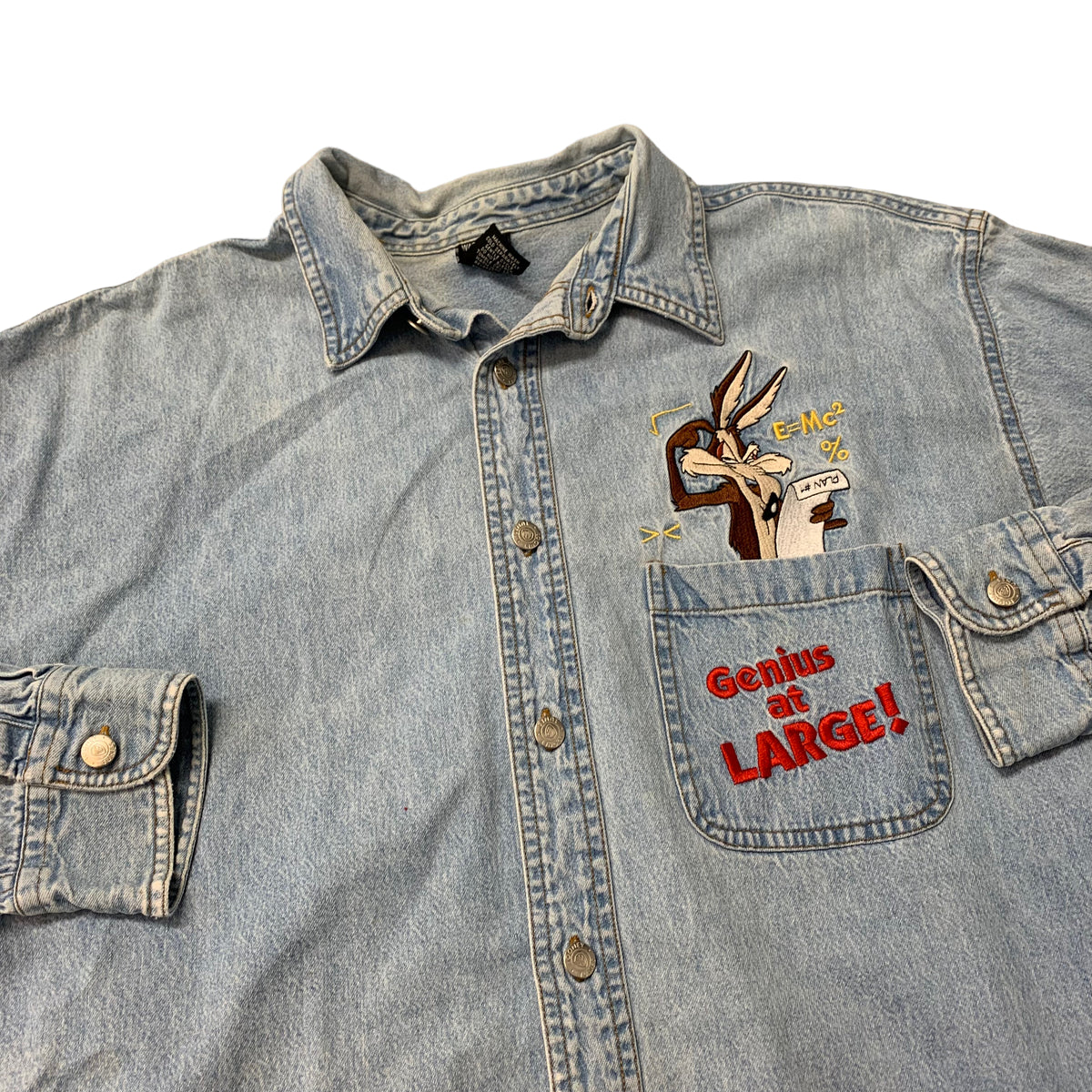 90’s Looney Tunes ‘Genius at Large’ Buttoned Denim Shirt