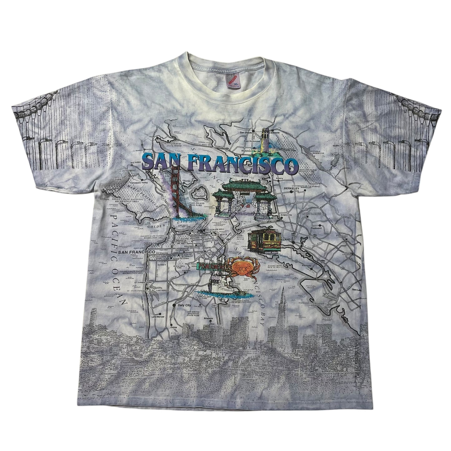 90’s San Francisco Map All Over Print T-Shirt