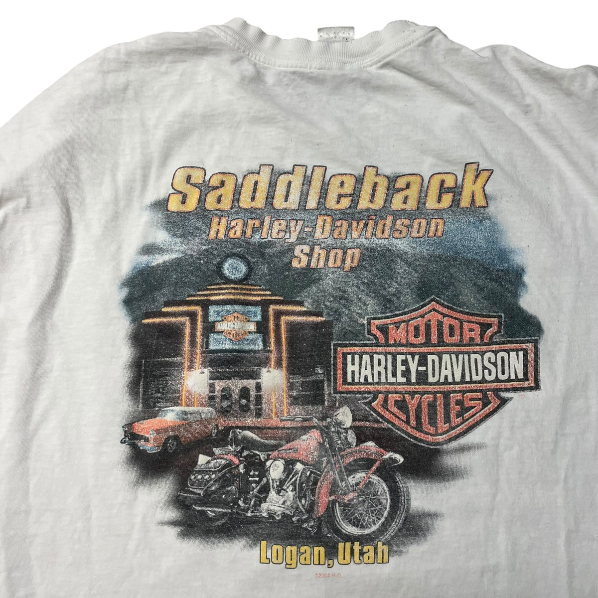 00’s Harley Davidson ‘Logan, Utah’ Flame Print Long Sleeve Pocket T-Shirt