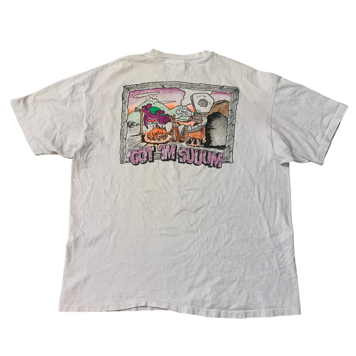 90’s Caveman Cooking Barney ‘TUBA’ T-Shirt