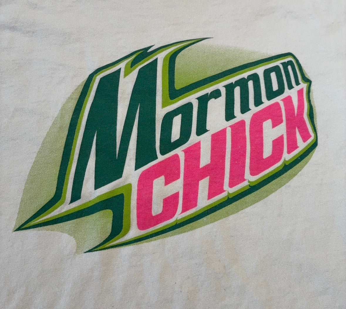 Mormon chick Mountain Dew parody size large  ￼