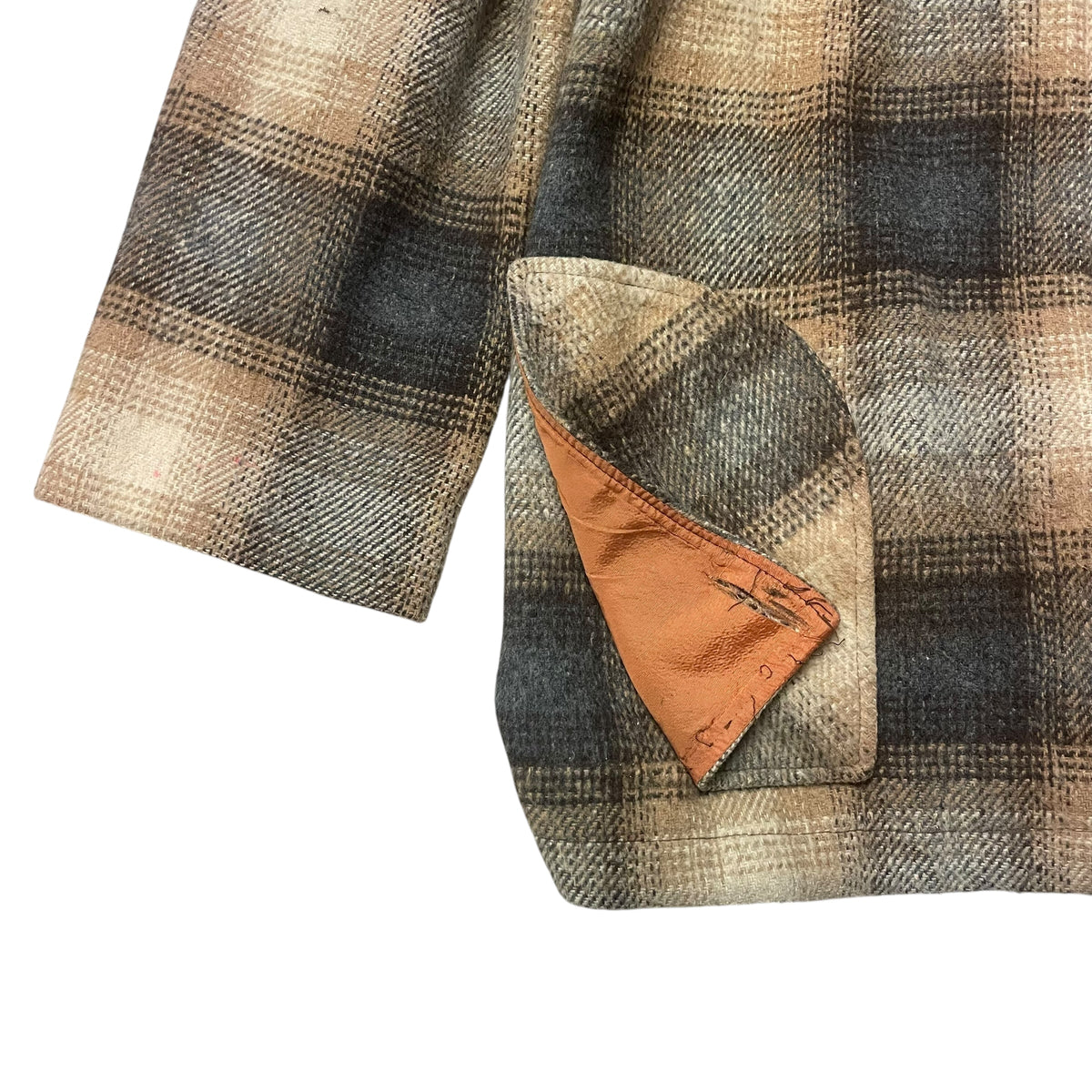 60’s/70’s Wool Plaid Hooded Zip Up Jacket