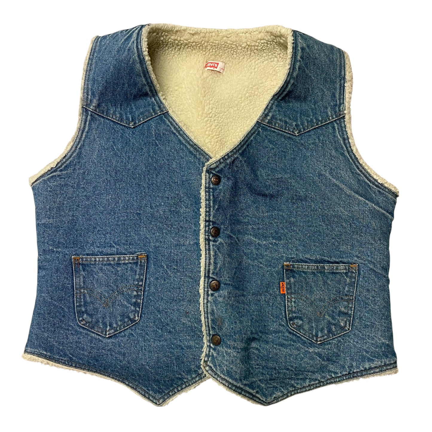 80’s Levi’s Orange Tab Sherpa Lined Western Denim Vest