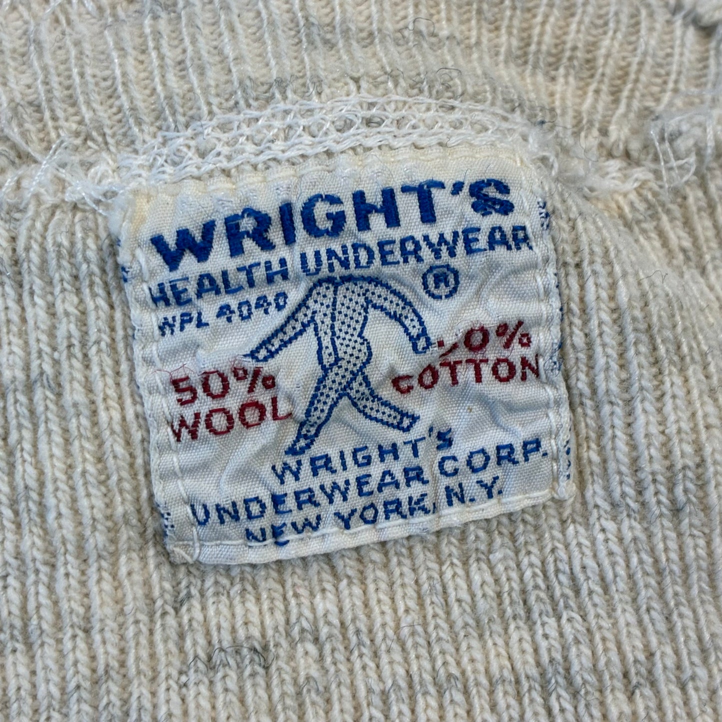 1950’s True Vintage Wright’s Thermal Shirt fits Large