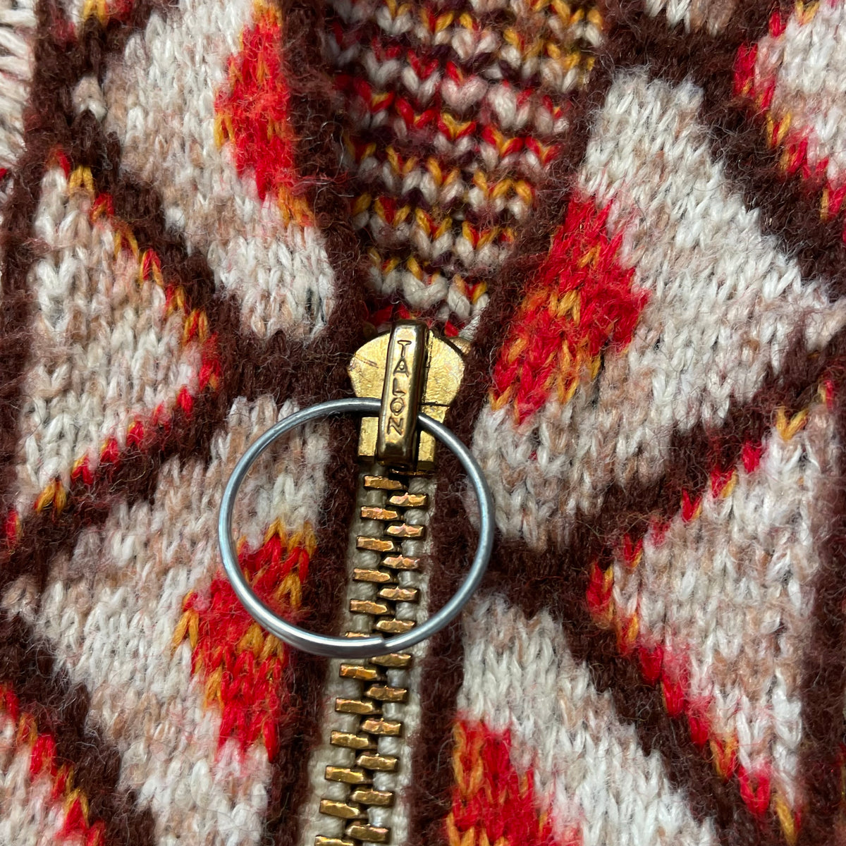 70’s Sabra Zip Up Hooded Knit Sweater