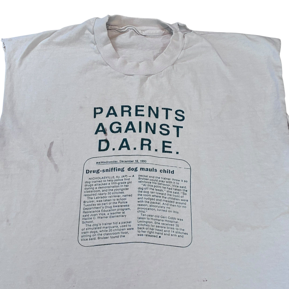 Parents against dare ￼ cut off T-shirt size large