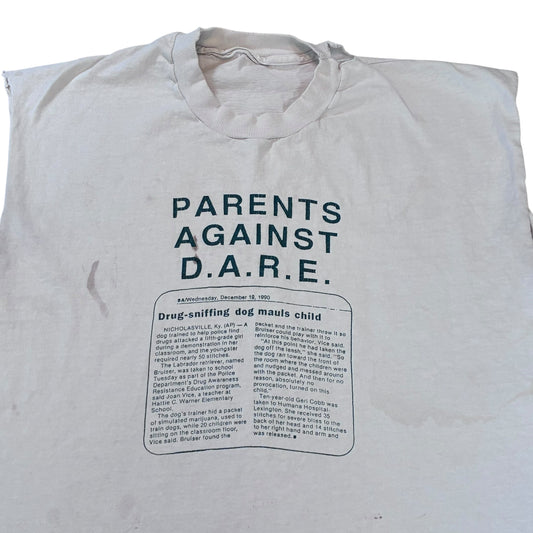 Parents against dare ￼ cut off T-shirt size large