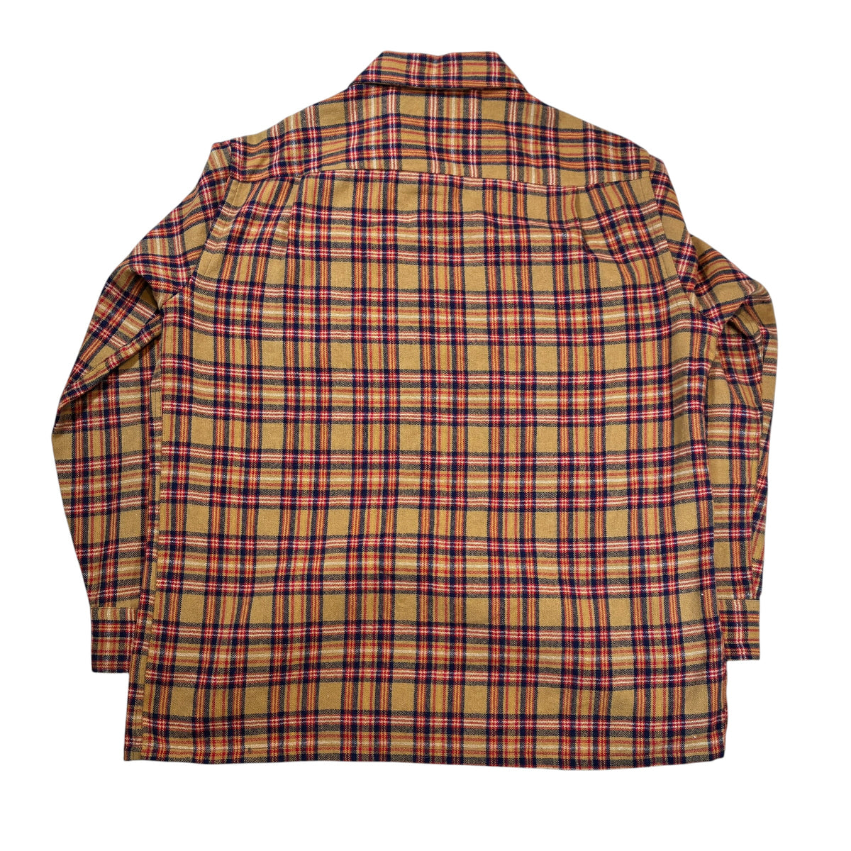 70’s Montgomery Ward Loop Collar Plaid Flannel Shirt XL