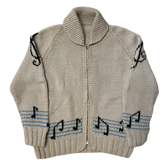 50’s/60’s ‘Rockabilly Dancing’ Music Note Design Cowichan Wool Sweater
