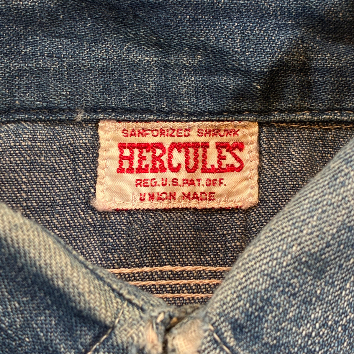 True Vintage 40’s Hercules Selvedge Denim Chambray (See Measurements)