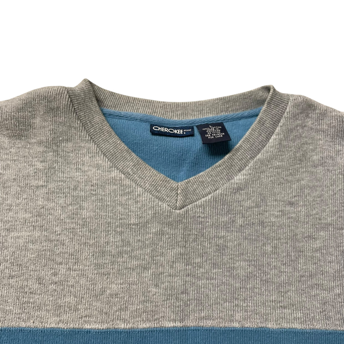 00’s Cherokee V Neck Striped Sweater Navy